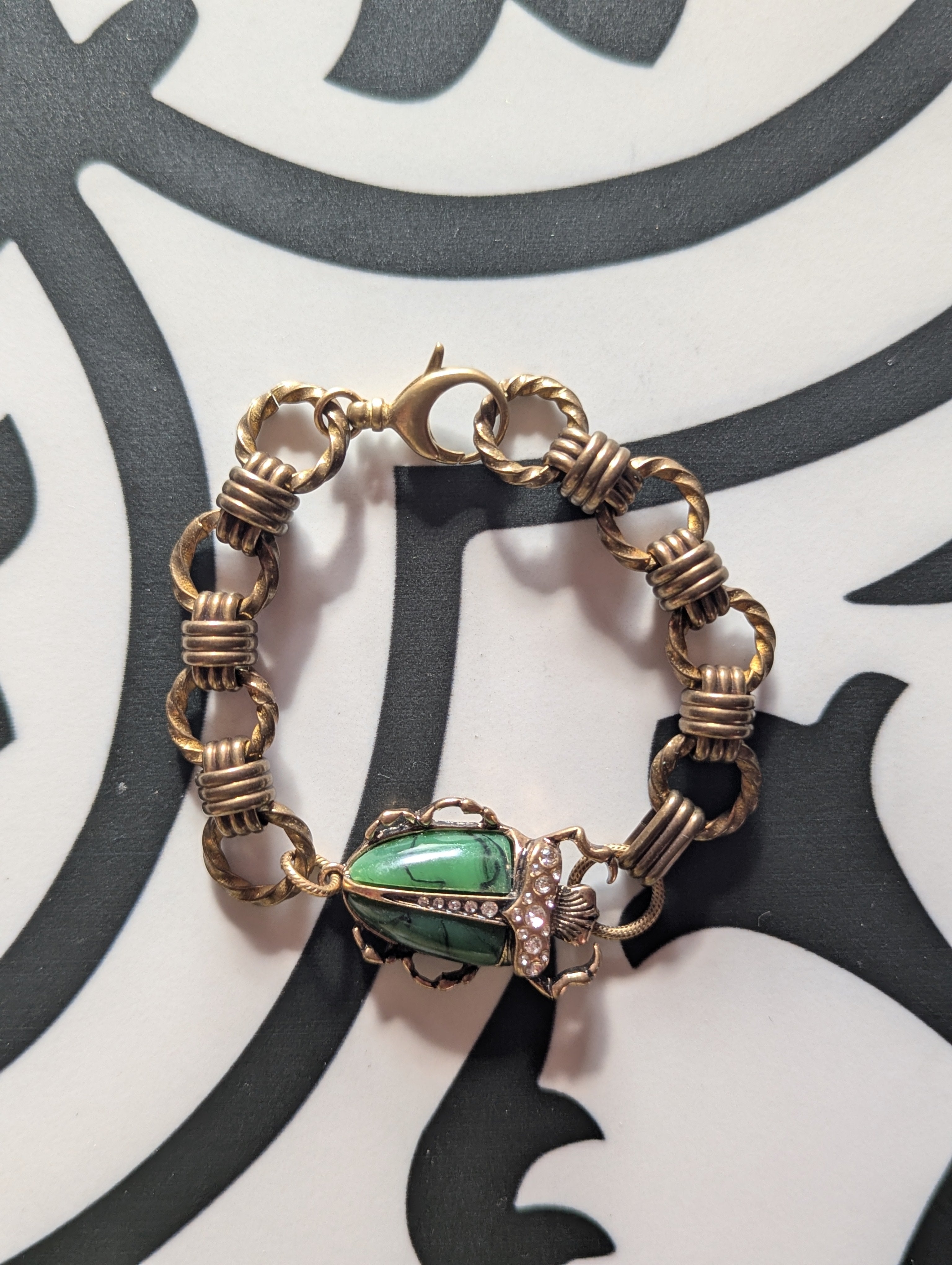 Scarab link bracelet
