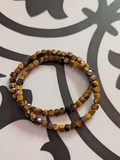 Cubed Tiger eye gemstone stretch bracelet