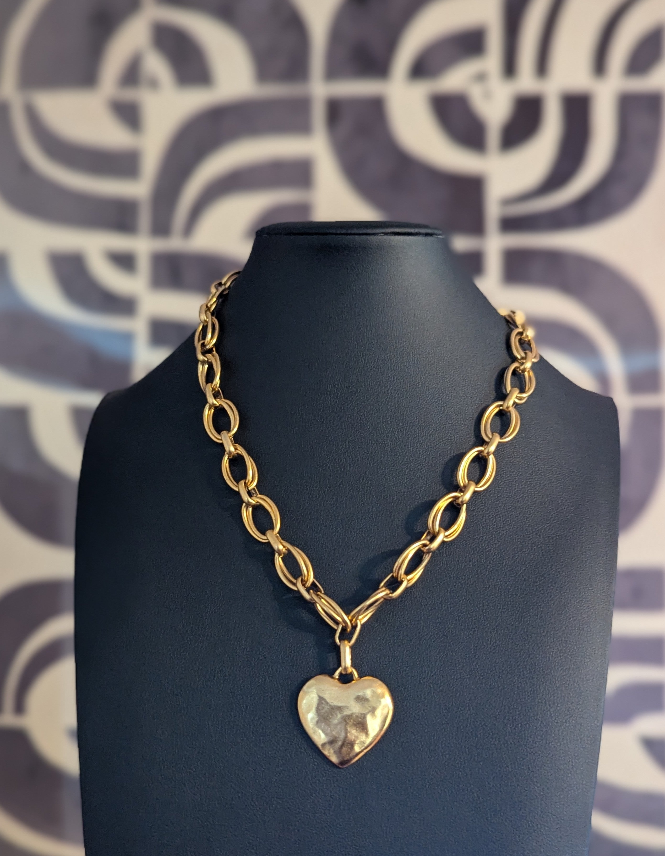 Gold Heart Link Necklace