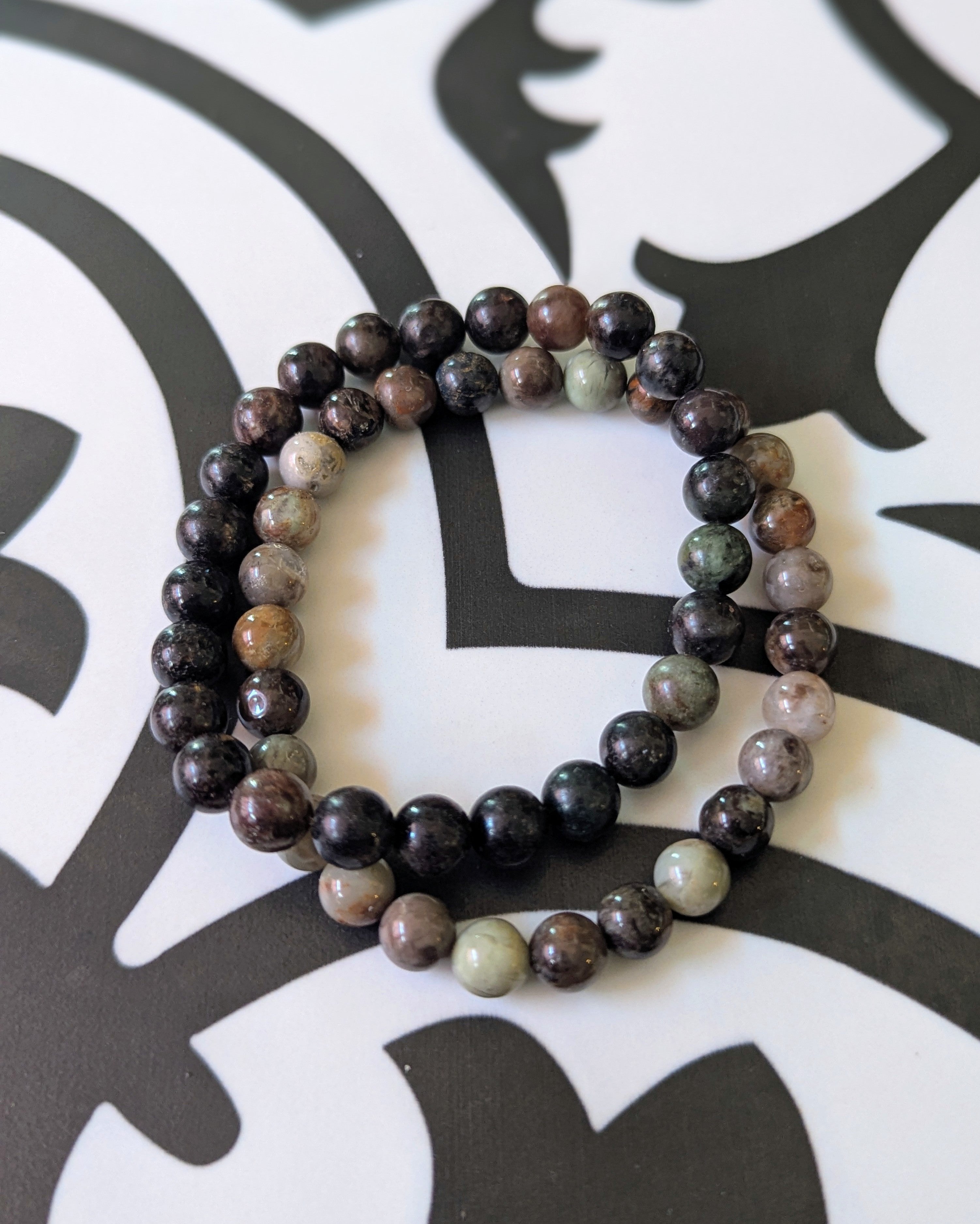 Multi Brown Agate Stretch Bracelet set