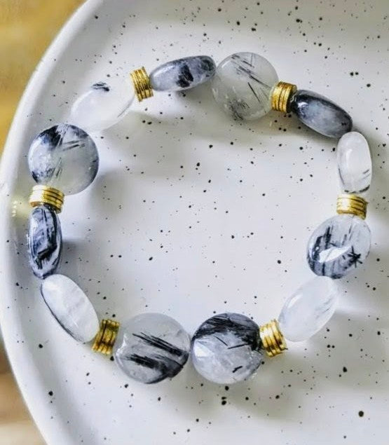 Rutilated quartz stretch bracelet