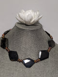 Black Agate beaded choker necklace