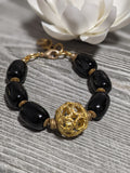 Black and Gold beaded bracelet