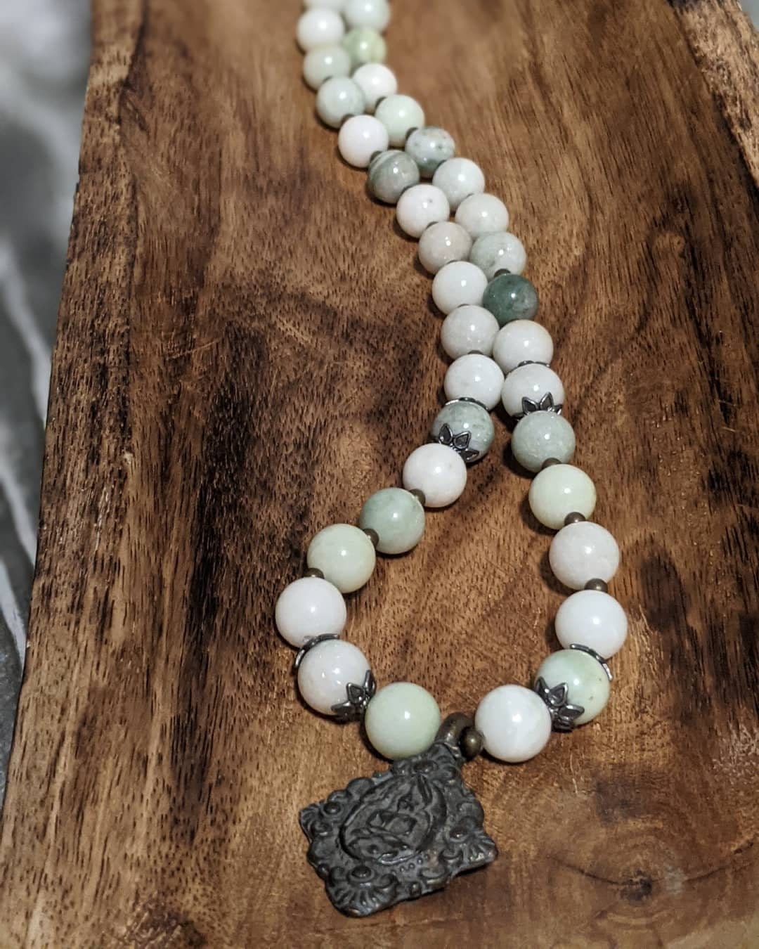 Burma Jade necklace with sitting Buddha pendant