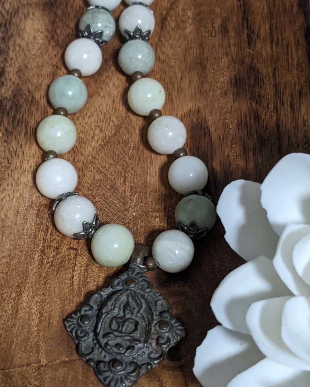 Burma Jade necklace with sitting Buddha pendant