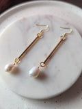 Freshwater Pearl and Gold statement earrings