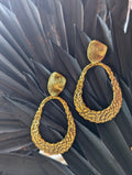 Gold hammered hoop earrings