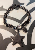 Star and cross steel chain bracelet