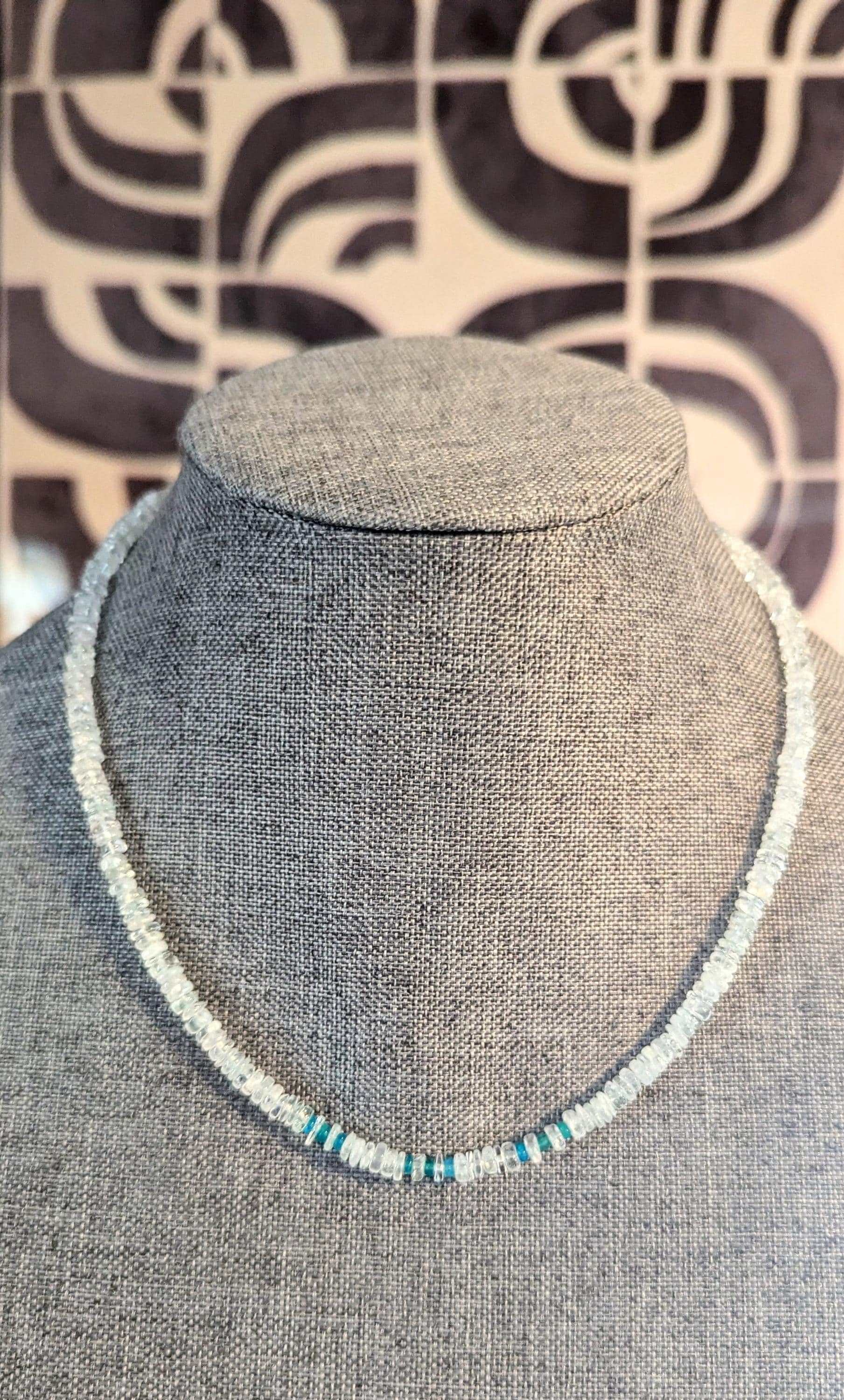 Aquamarine and Blue Ethiopian Opal beaded necklace