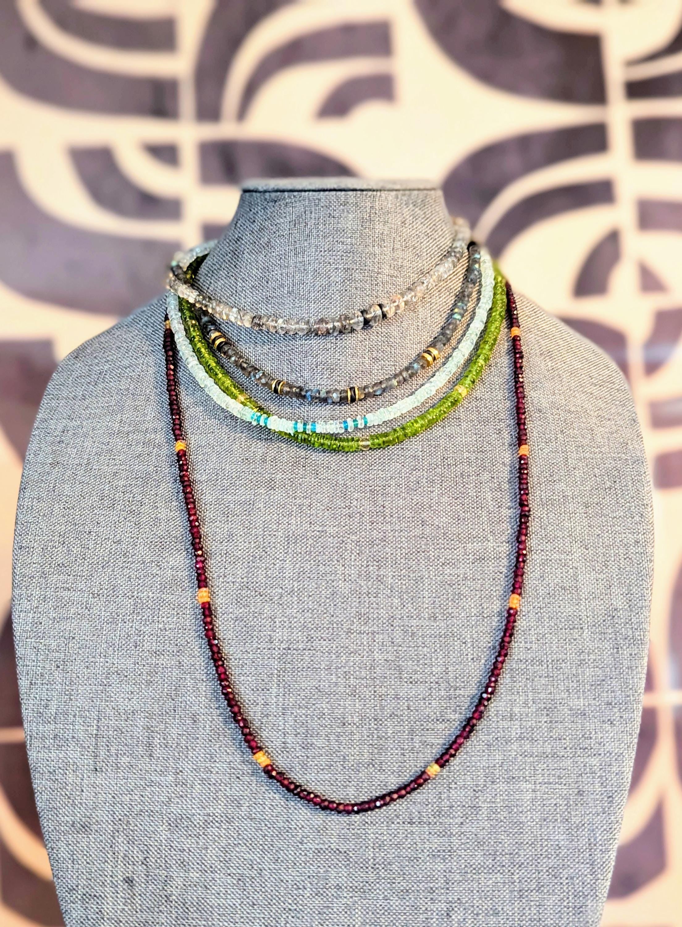 Aquamarine and Blue Ethiopian Opal beaded necklace