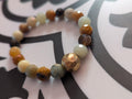 Flower Jade beaded stretch bracelet