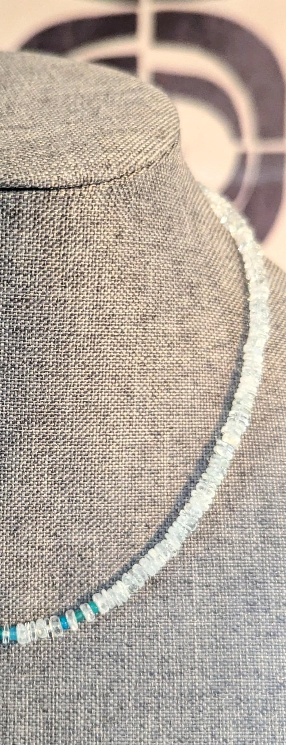 Aquamarine and Blue Ethiopian Opal beaded necklace