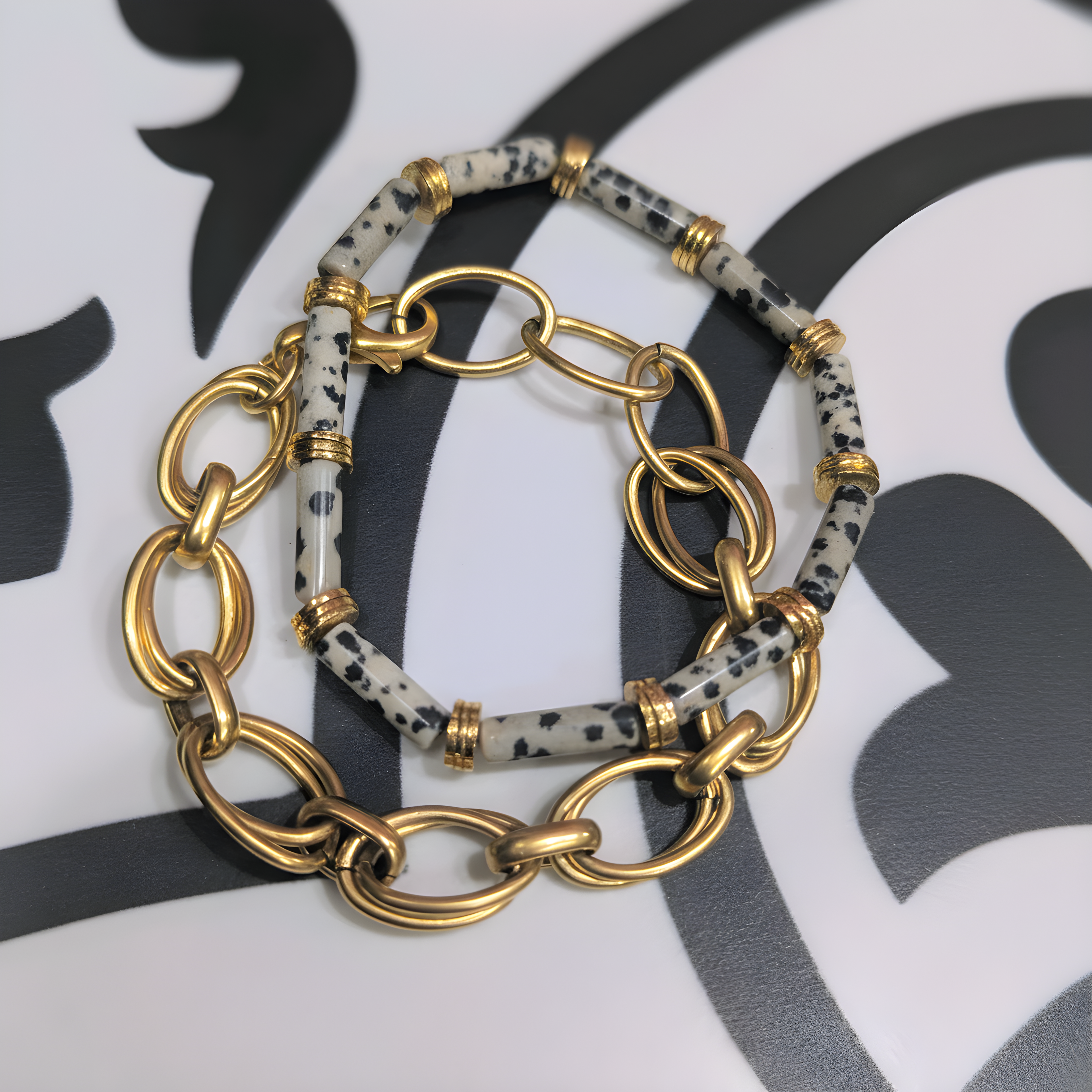 Dalmatian tube bracelet