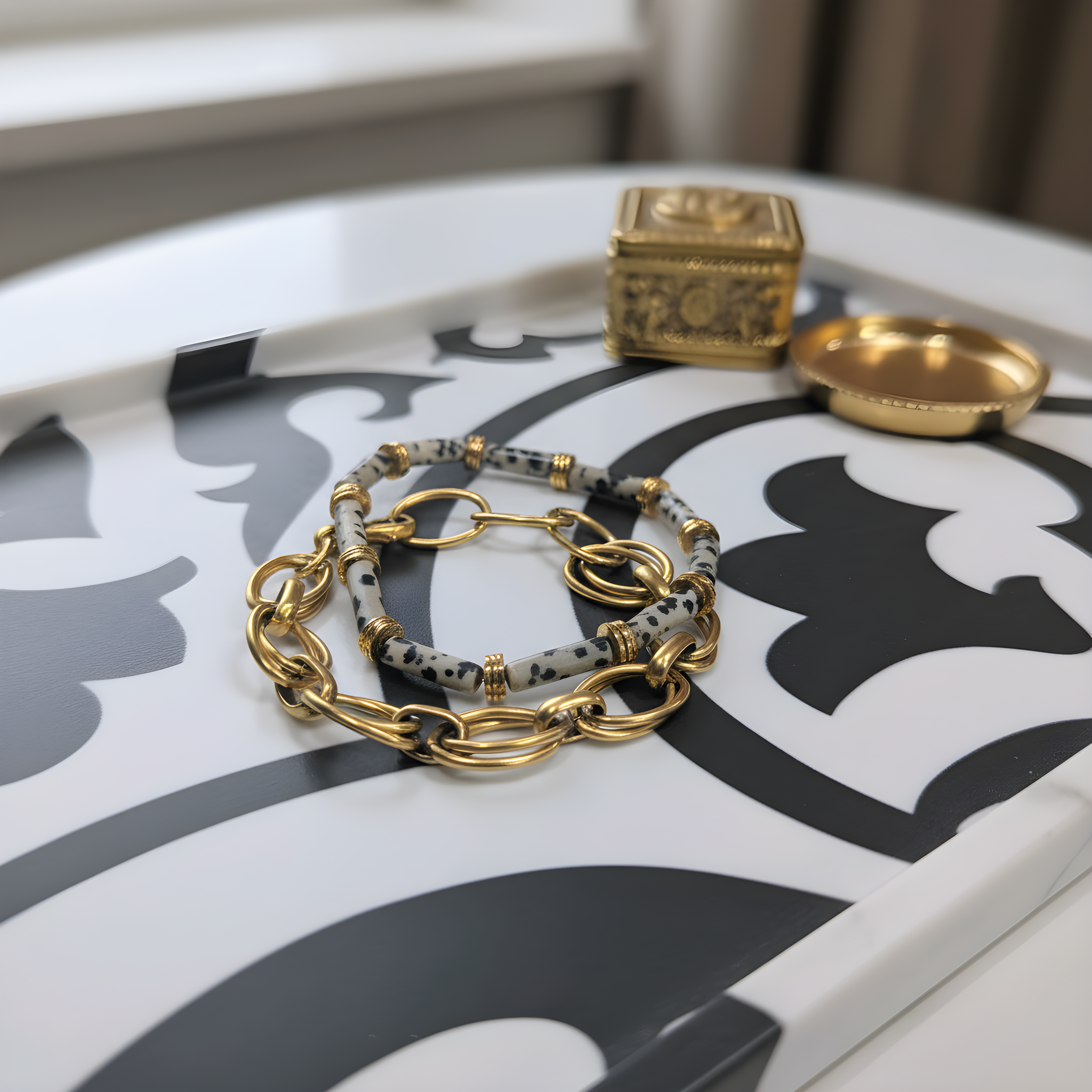 Dalmatian tube bracelet