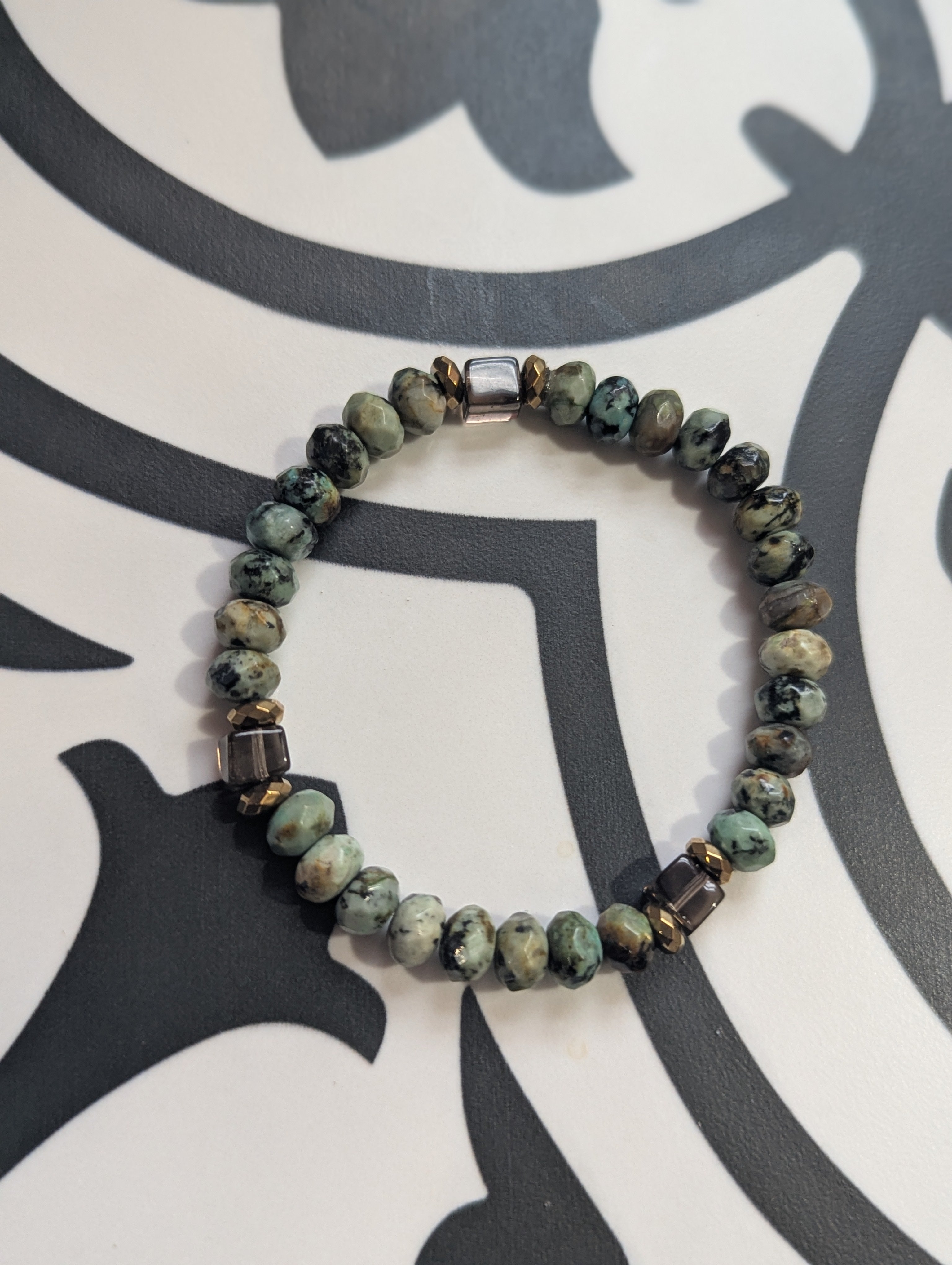 African Turquoise and Smoky Quartz