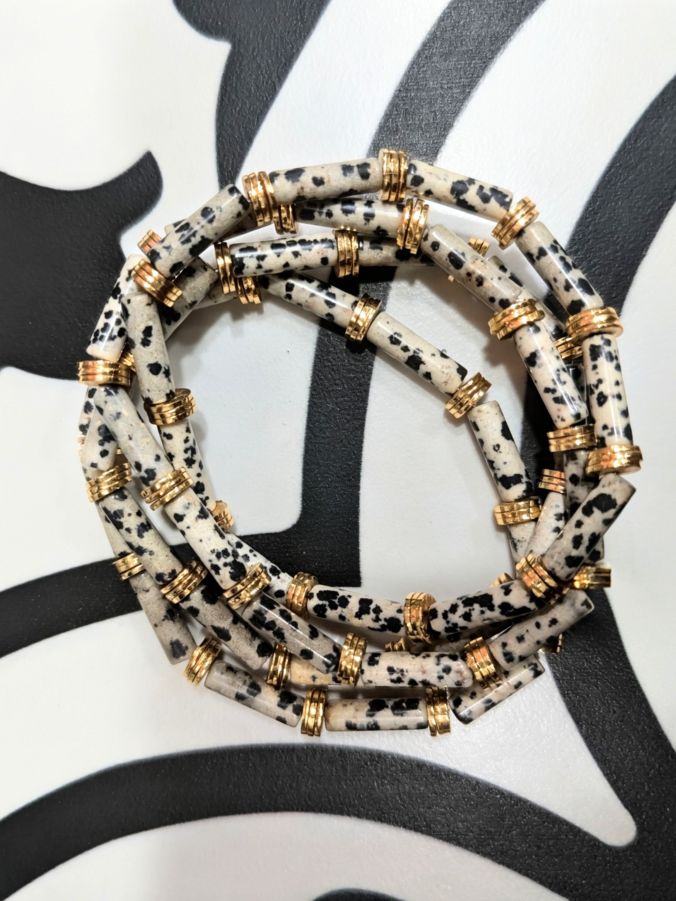 Dalmatian tube bracelet