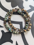 African Turquoise and Smoky Quartz