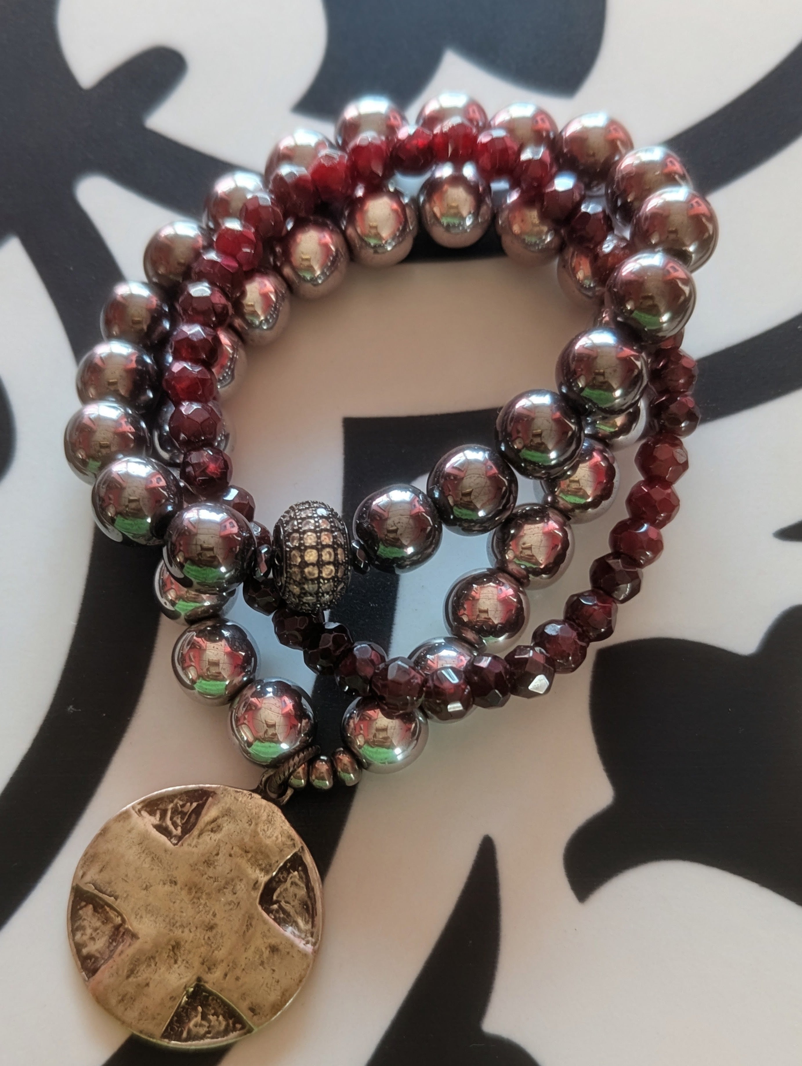 Garnet stretch bracelet