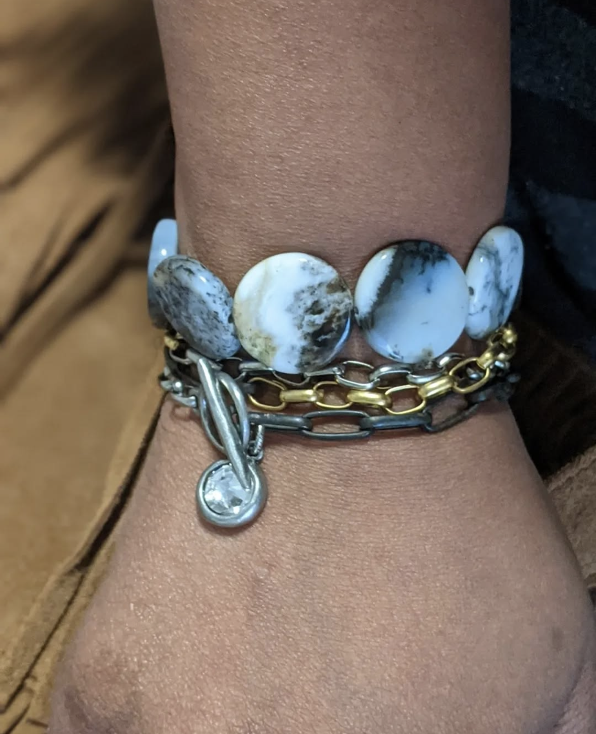 Moss Opal stretch bracelet