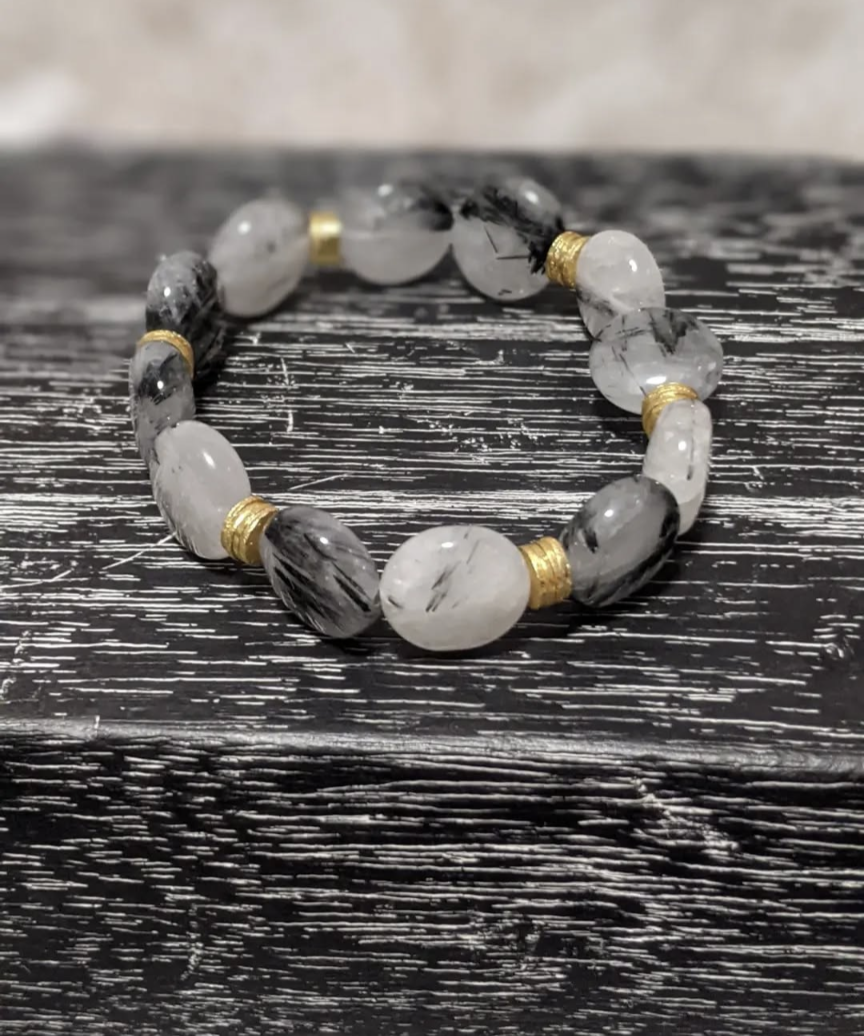 Rutilated quartz stretch bracelet